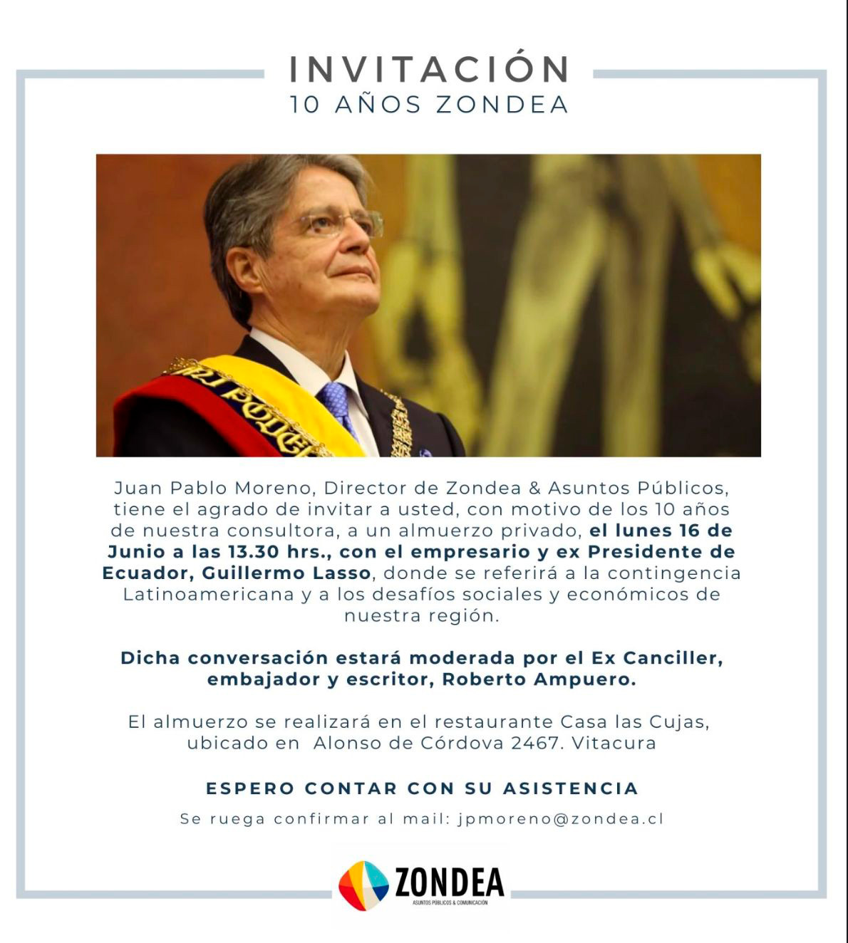 Charla del ex Presidente de Ecuador, Guillermo Lasso